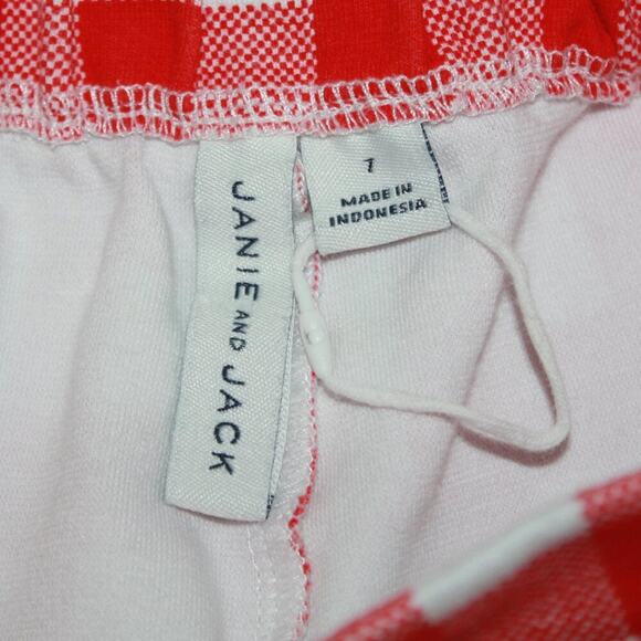 Janie and Jack Red & White Checkered Shorts Size 7 - Picture 5 of 5